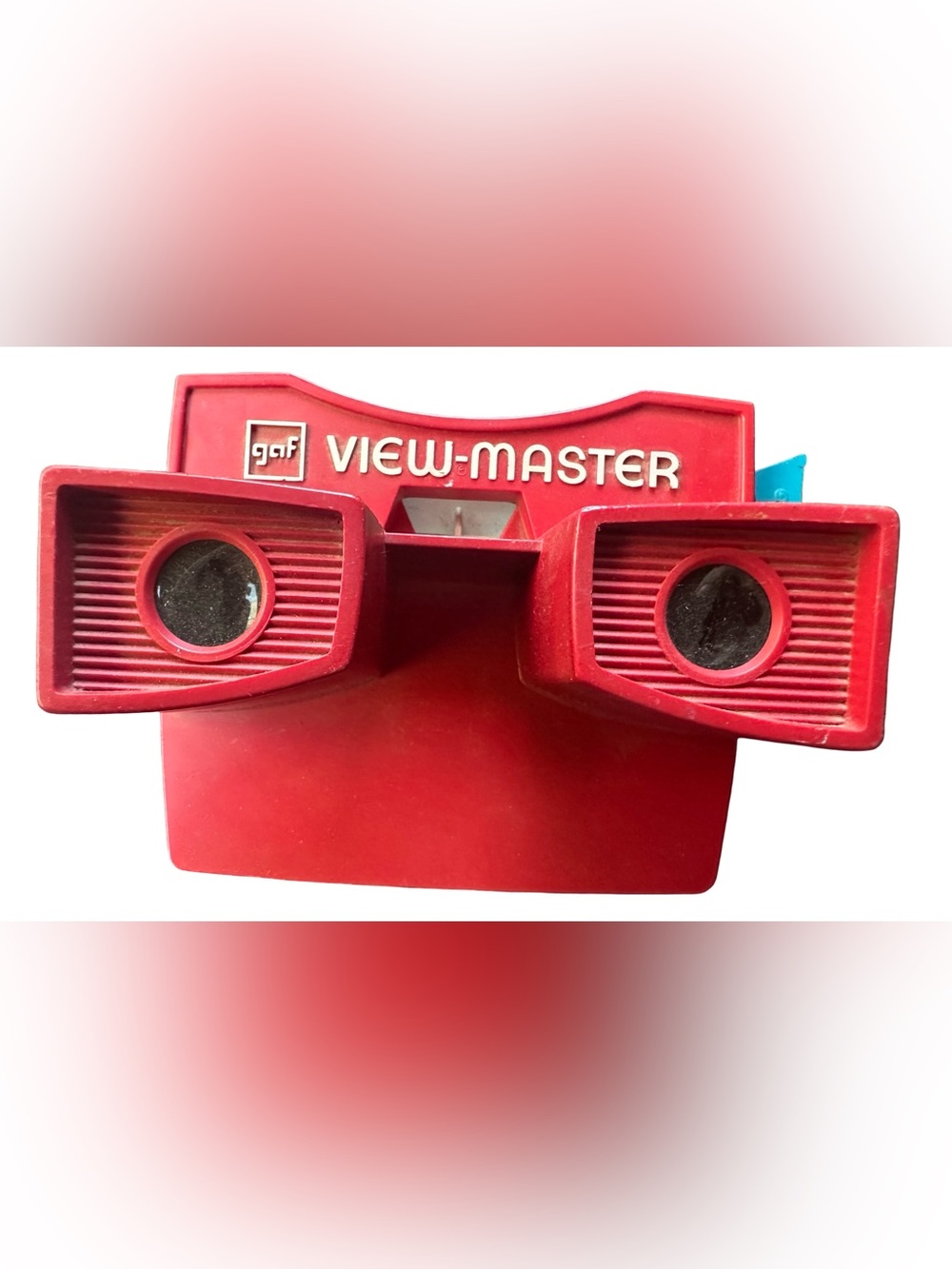 Vintage 70s, 80s Red White Plastic Viewmaster Stereoscopic Viewer